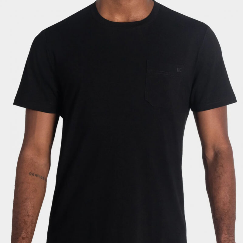 Camiseta Kenneth Cole Cuello Con Bolsillo Black