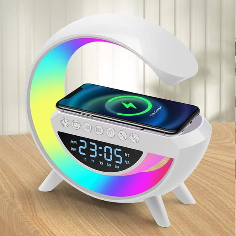 Reloj Despertador LED con Cargador Inalámbrico