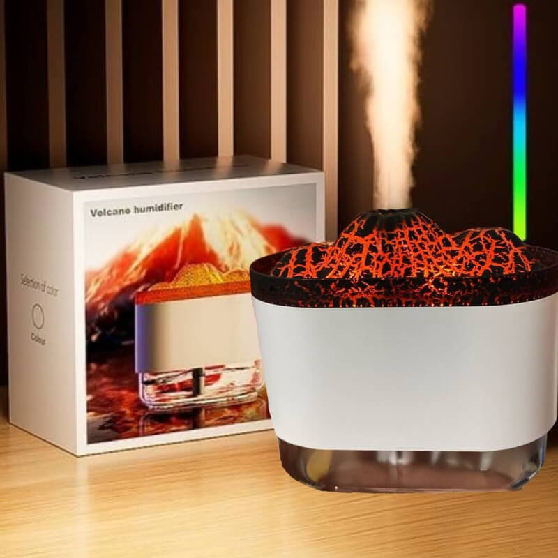 Humidificador + Lámpara Efecto Volcán