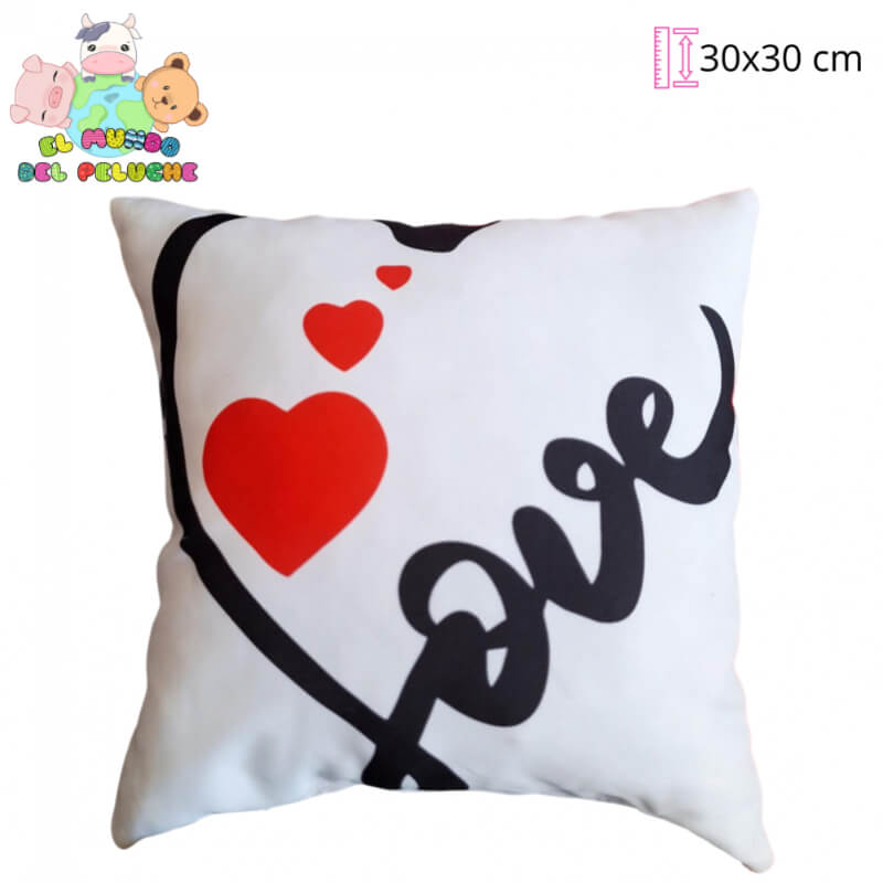 Cojín de Peluche | San Valentín con Luz LED | 30 x 30 cm | El Mundo del Peluche