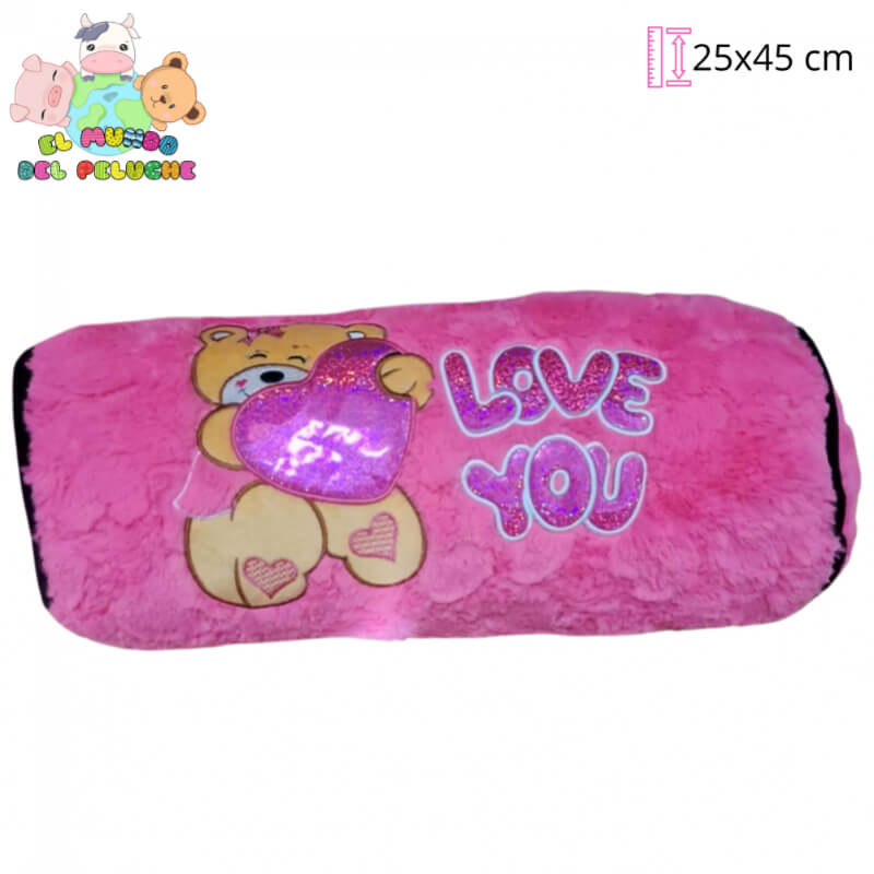 Peluche Decorativo | Cilindro Frases San Valentín | 25 x 45 cm | El Mundo del Peluche