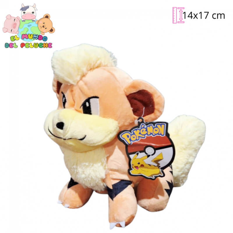 Growlithe Pokémon Importación | 14 x 17 cm | El Mundo del Peluche