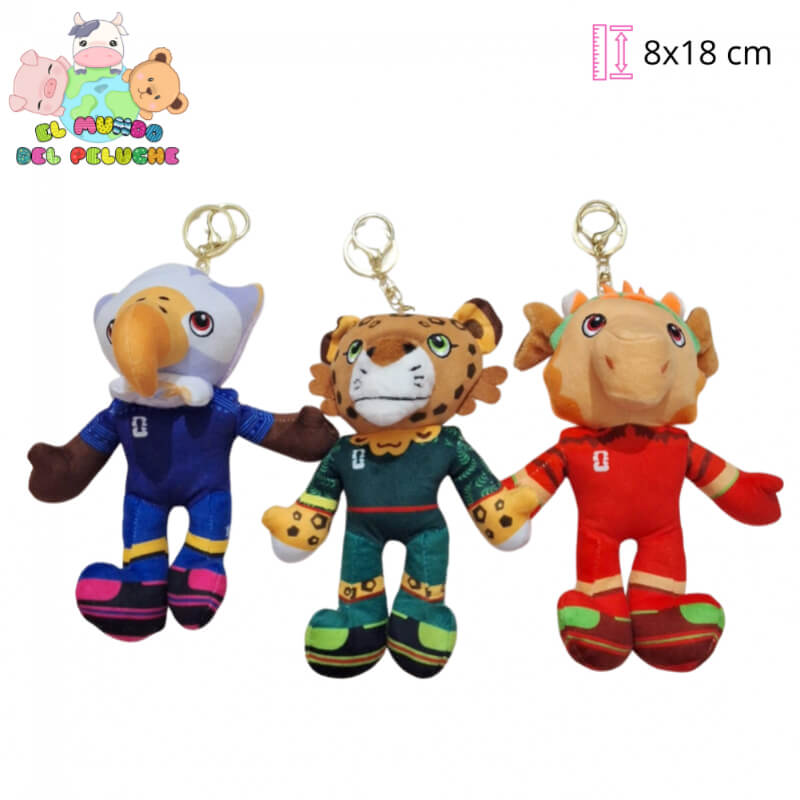 Llavero de Peluche | Mascotas Copa Mundial de Fútbol 2026 | 8 x 18 cm | El Mundo del Peluche