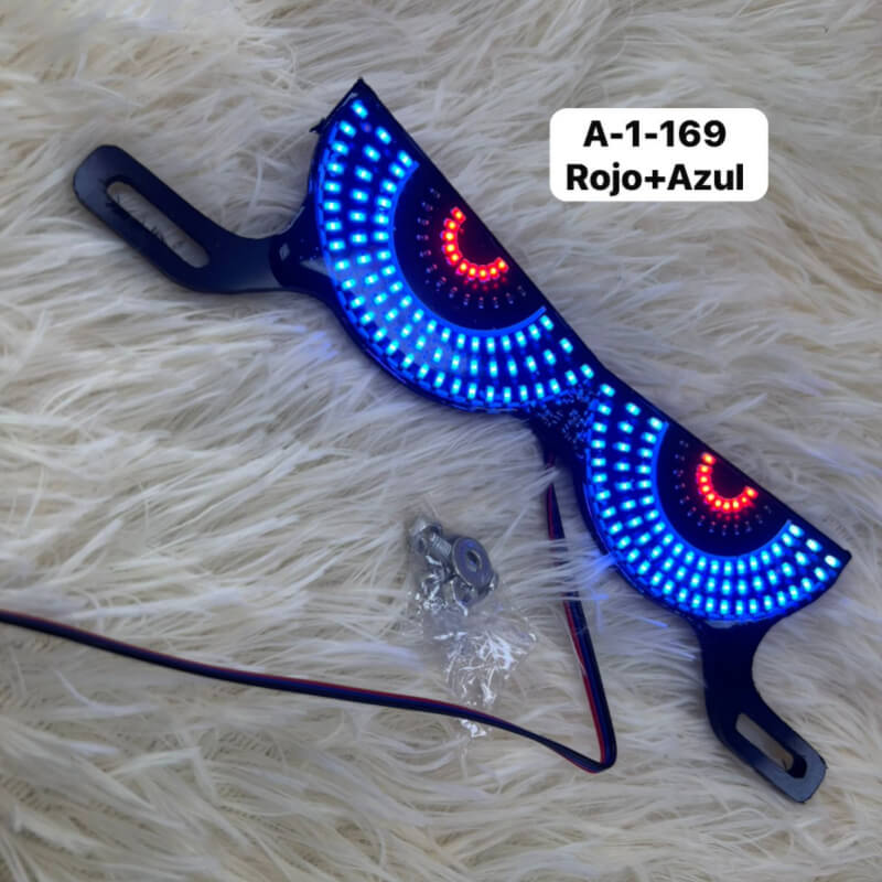 OJOS LED PARA MATRICULA DE MOTO AZUL