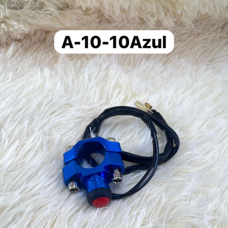 BOTON PULSADOR PARA MOTO AZUL