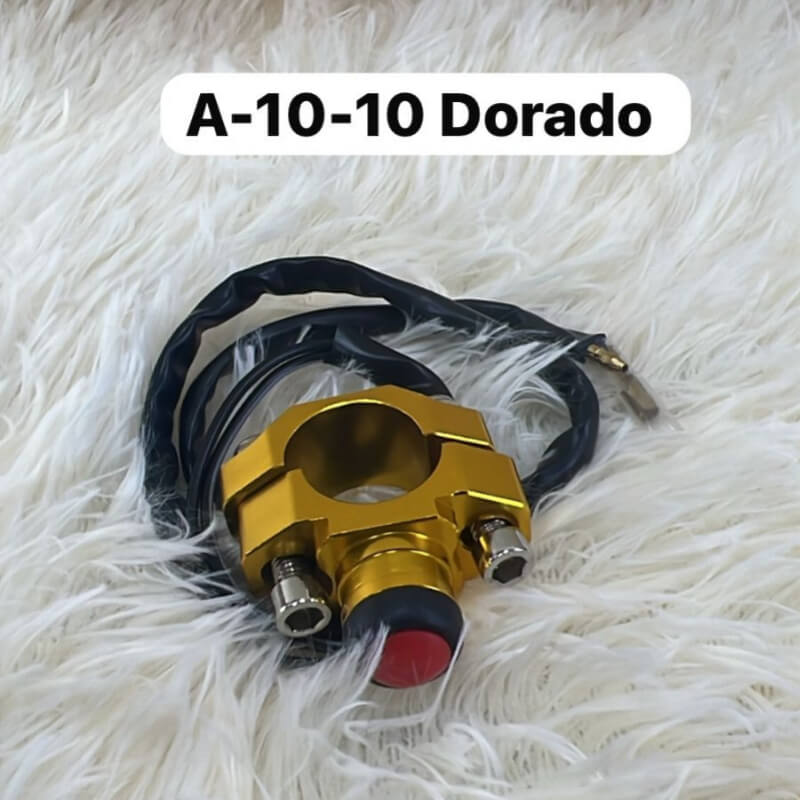 BOTON PULSADOR PARA MOTO DORADO
