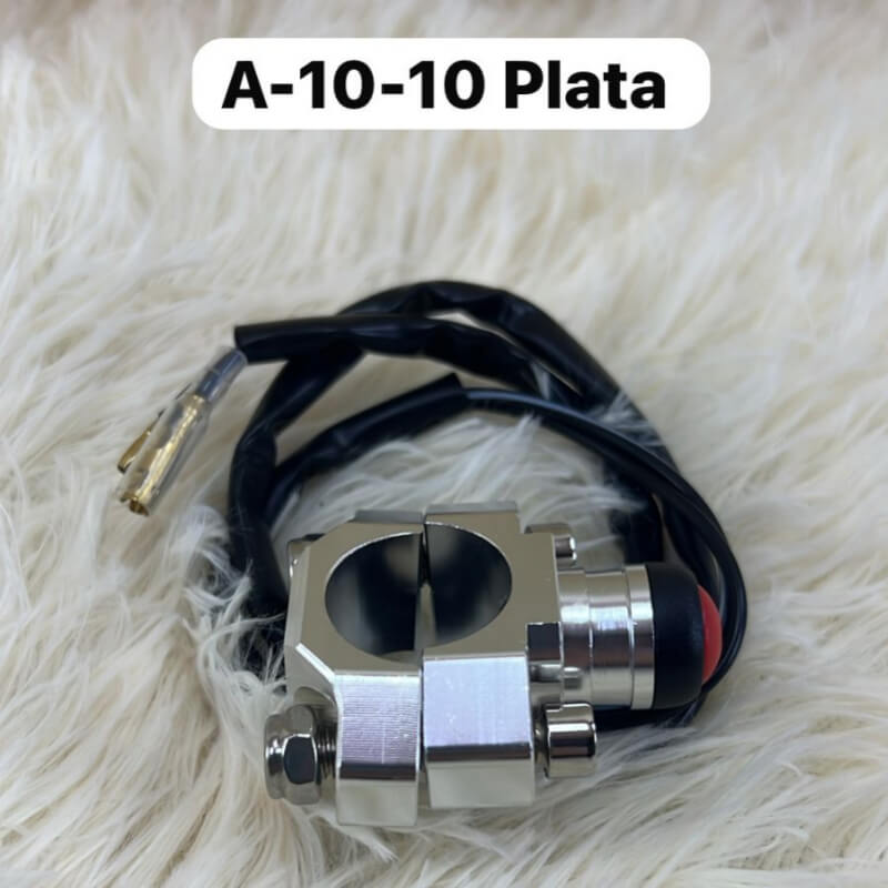BOTON PULSADOR PARA MOTO PLATA