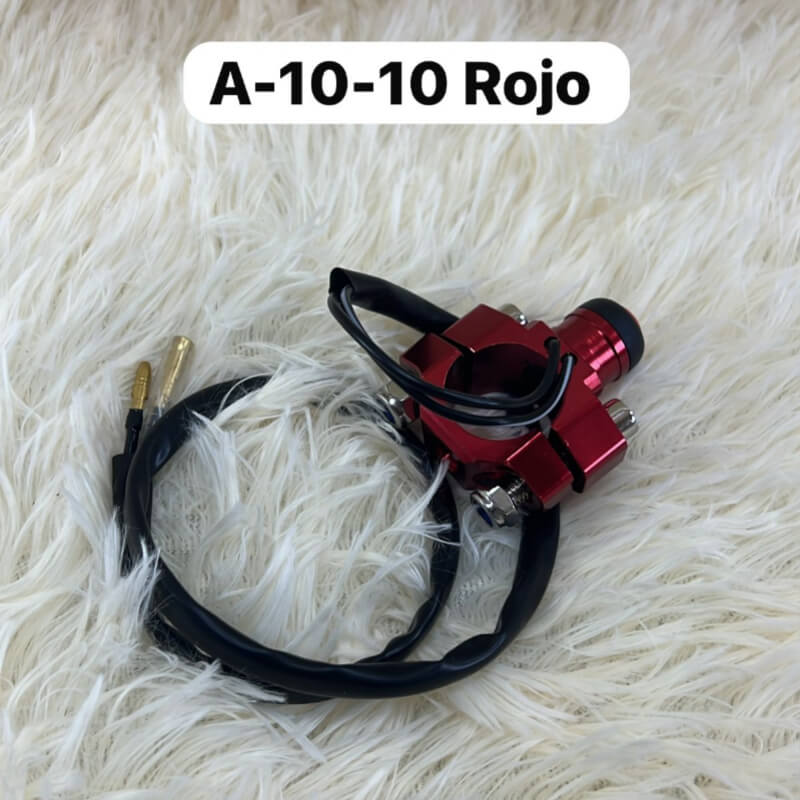 BOTON PULSADOR PARA MOTO ROJO