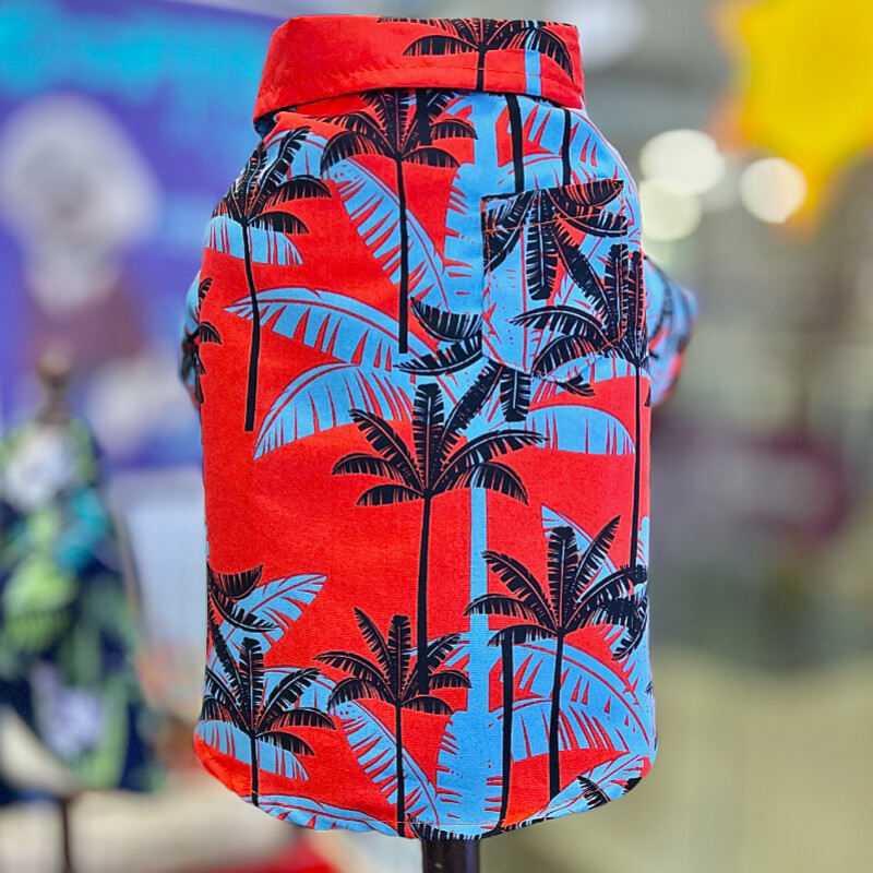 CAMISA PLAYERA DE PALMERAS PARA GATITOS Y PERRITOS TALLA XXXS/XXS