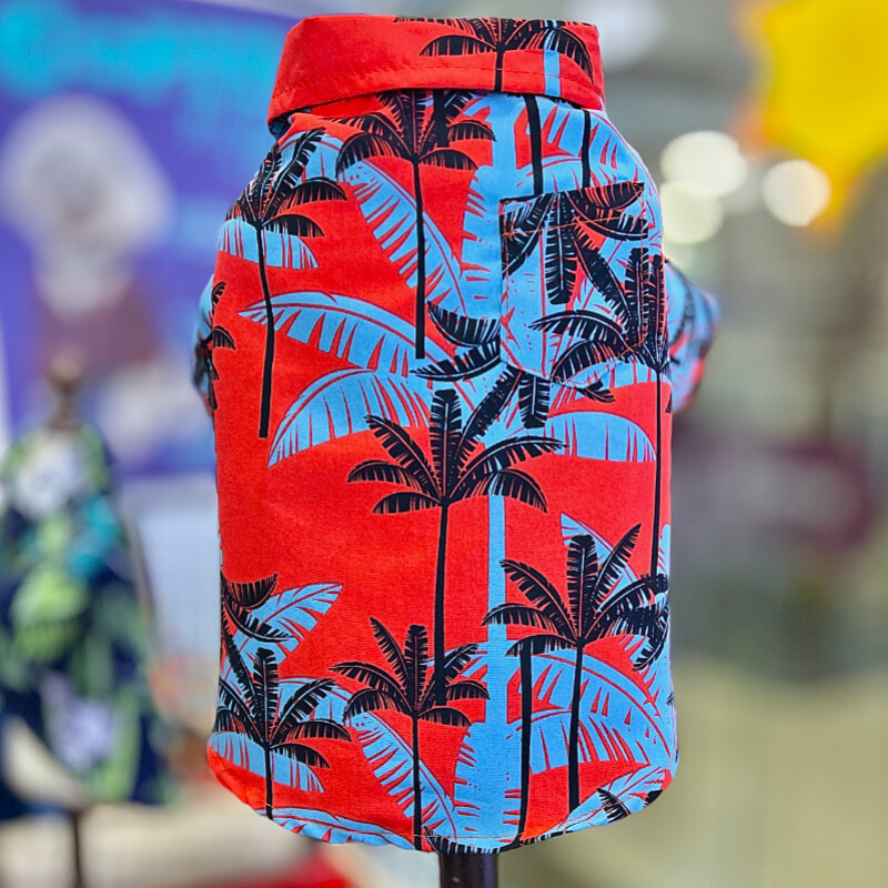 CAMISA PLAYERA DE PALMERAS PARA GATITOS Y PERRITOS TALLA XS/S