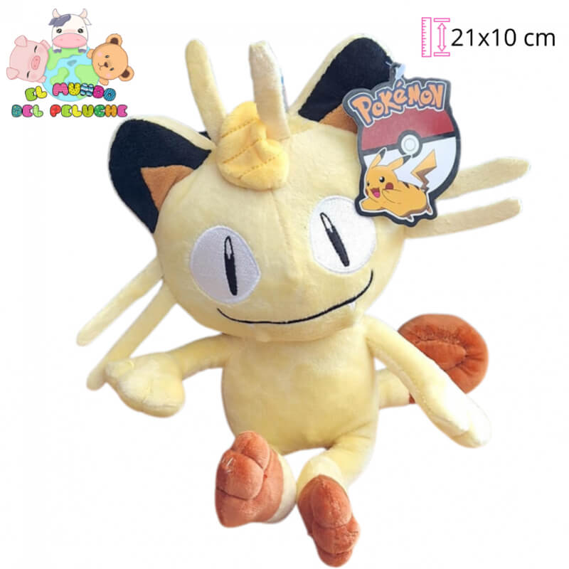 Peluche de Personaje | Meowth Pokémon Gato Arañador | 21x10 cm | El Mundo del Peluche