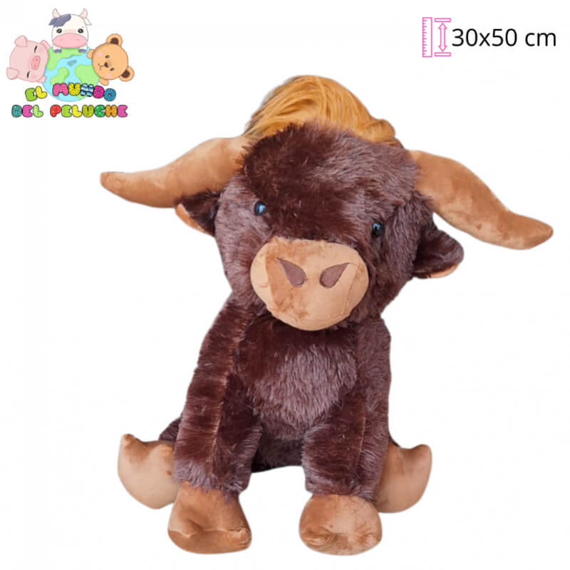 Peluche de Animal | Vaca de las Tierras Altas Mediana | 30 x 50 cm | El Mundo del Peluche