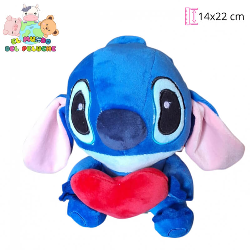 Peluche de Personaje | Stitch Mini con Corazón | 14 x 22 cm | El Mundo del Peluche