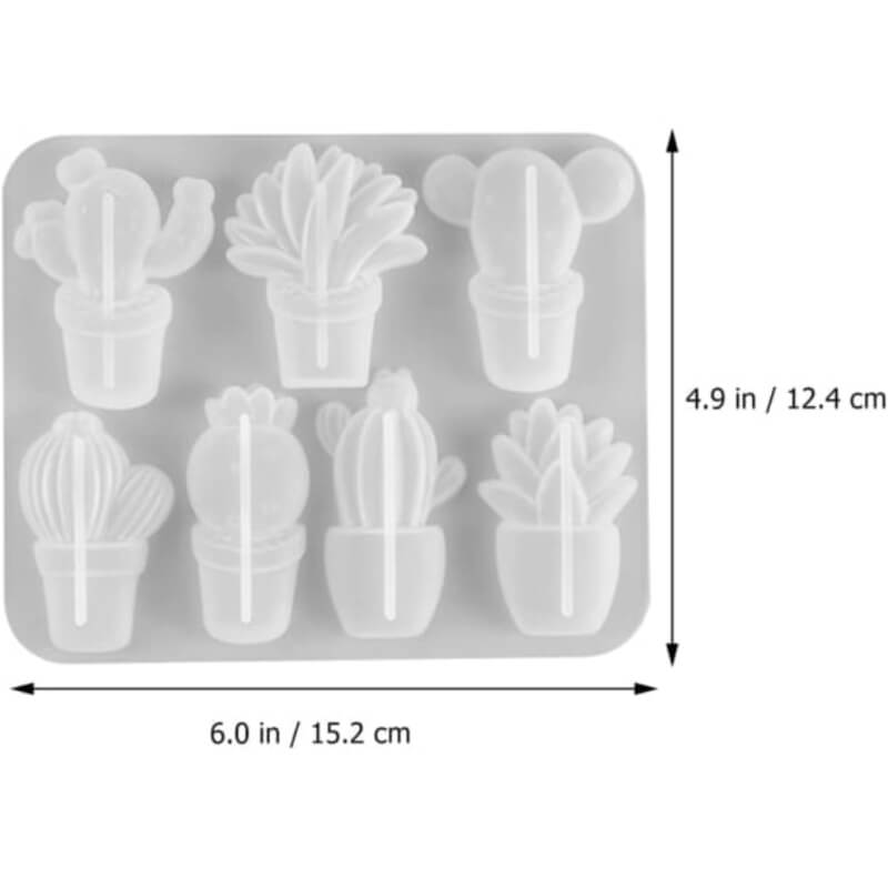 molde de maseta de cactus x7, 2D