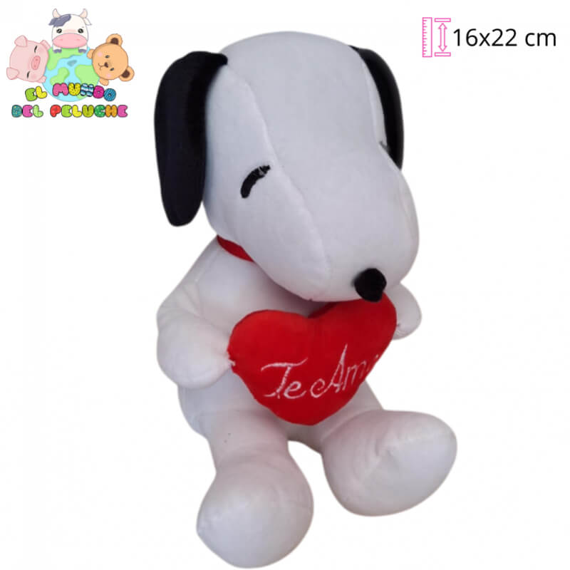 Peluche de Personaje | Snoopy con Corazón #1 | 16 x 22 cm | El Mundo del Peluche