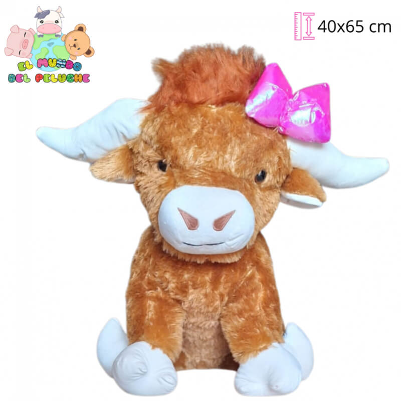 Peluche de Animal | Vaca de las Tierras Altas Gigante | 40 x 65 cm | El Mundo del Peluche