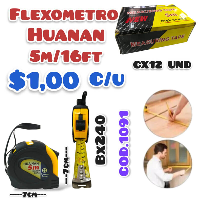 FLEXOMETRO HUANAN 5m/16ft