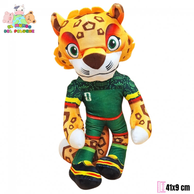 Peluche Mascota Zayu Jaguar México Mundial 2026 | 41x9 cm | El Mundo del Peluche
