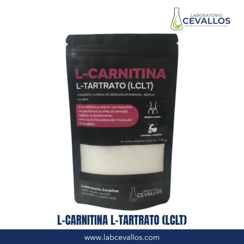 L-Carnitina L-Tartrato (LCLT) 150 g | 3000 mg por porción | Energía y Metabolismo de Grasas | Laboratorio Cevallos