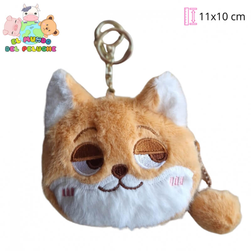 Llavero Monedero de Peluche | Zootopia Zorrito y Conejita A5-B | 11x10 cm | El Mundo del Peluche