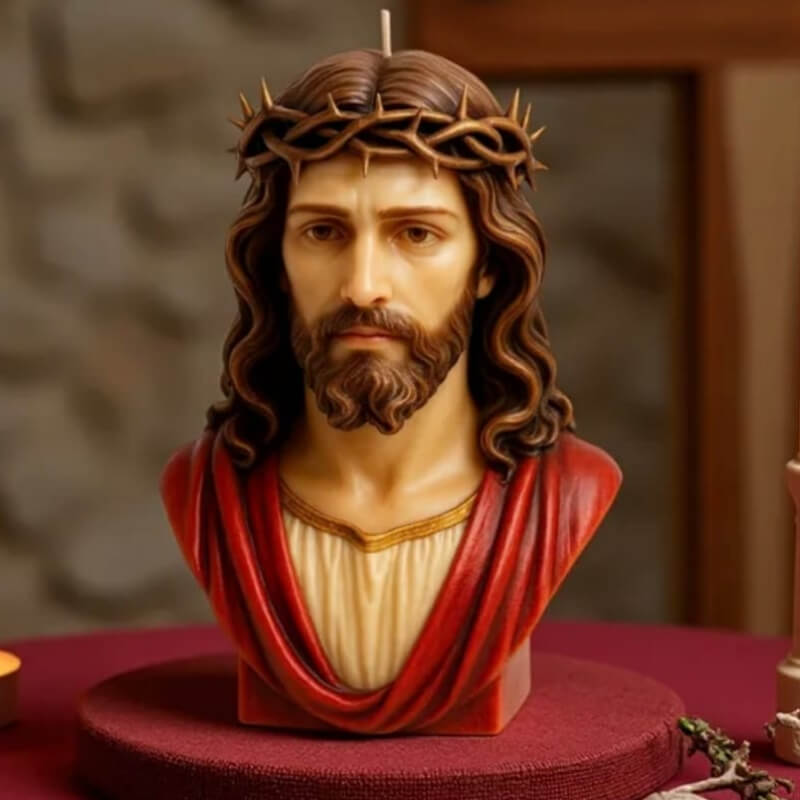 Molde de silicona con diseño Busto de Cristo, para uso en Velas, Jabones, chocolate.