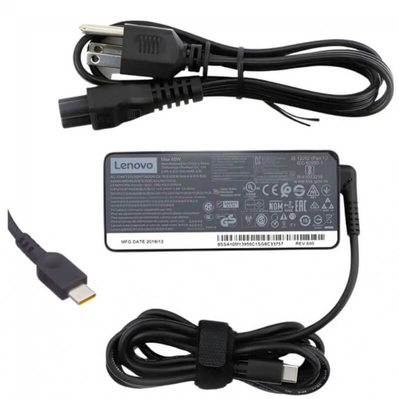 CARGADOR LENOVO E480 E470 20V/3.25A/65W PLUG TIPO C NEGRO