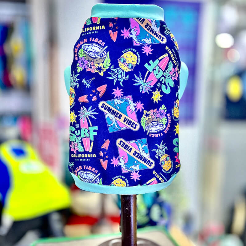 CAMISETA PLAYERA SUMMER VIBES PARA GATITOS Y PERRITOS TALLA XXXS/XXS