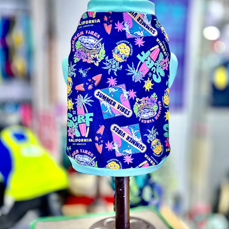 CAMISETA PLAYERA SUMMER VIBES PARA GATITOS Y PERRITOS TALLA XS/S