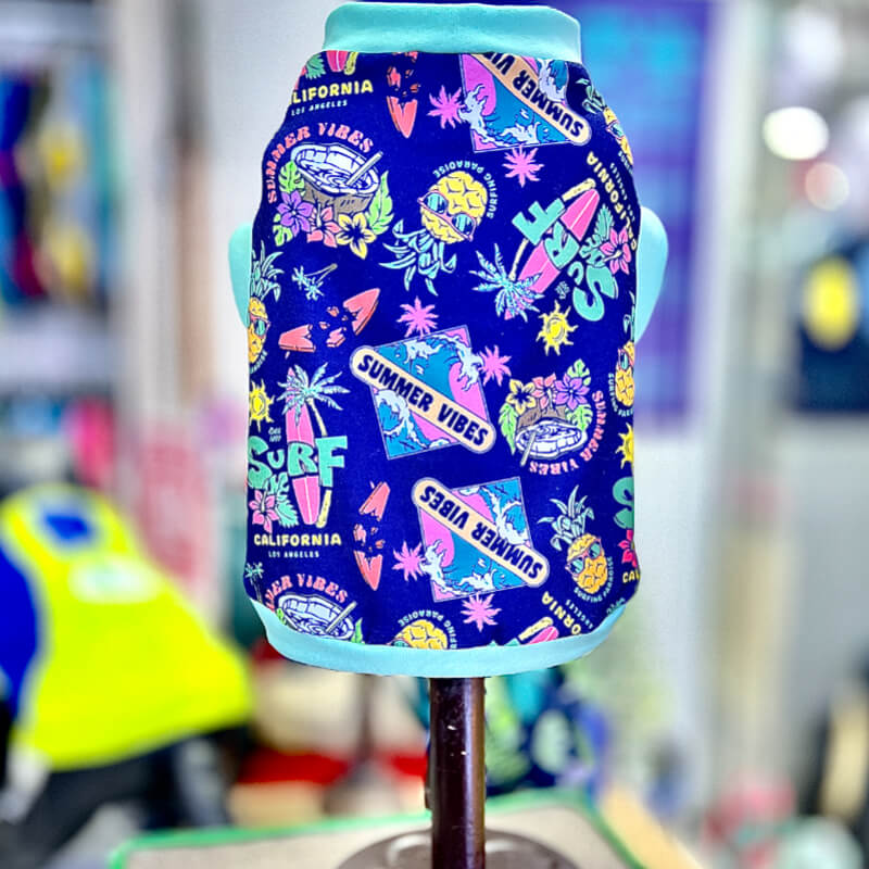 CAMISETA PLAYERA SUMMER VIBES PARA GATITOS Y PERRITOS TALLA M/L