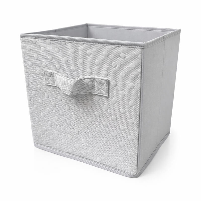 Caja Organizadora Gris Claro Acolchado Círculos