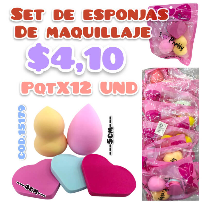 SET DE ESPONJA DE MAQUILLAJE