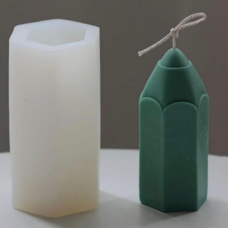 Molde de silicona con diseño de Lápiz para uso en Velas, jabón, yeso, chocolate, resina, hielo.