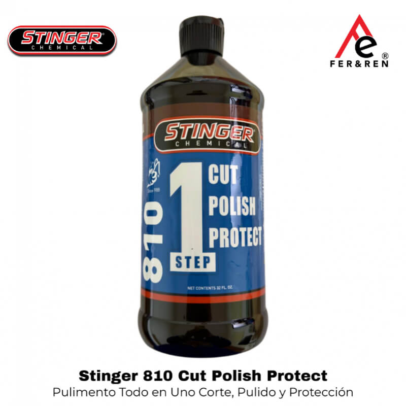 Pulimento Stinger 810 Cut Polish Protect | Pulimento Todo en Uno Corte, Pulido y Protección | 32 oz