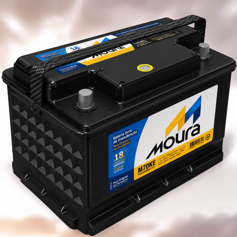BATERIA MOURA CAJA 66 CON 15 PLACAS / 70 AMPERIOS POLARIDAD INVERTIDA (- +)