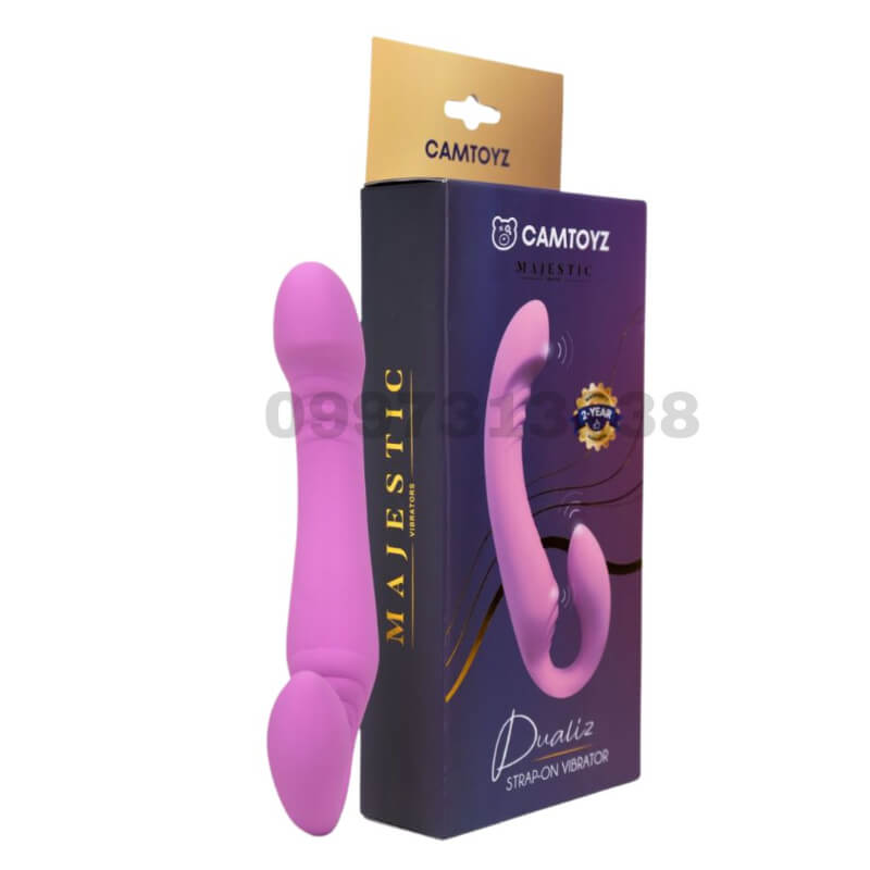 Arnés Strapless Dual Camtoyz: Strap-on Doble Vibrador para Placer Anal y Vaginal Simultáneo