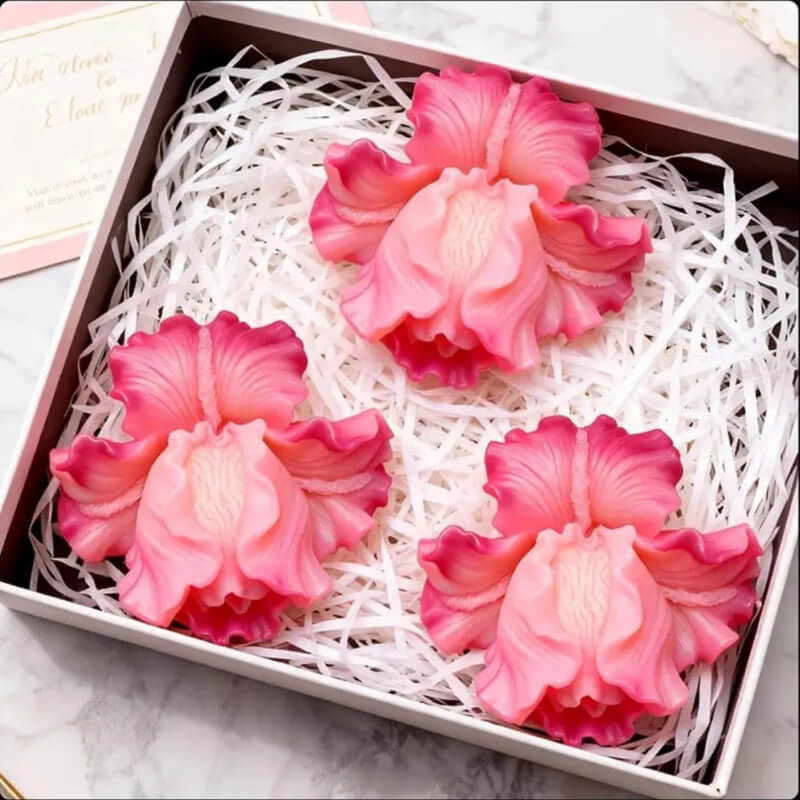 Molde de silicona con diseño de Orquídea XL para uso en Velas, Jabones, resina, chocolate o yeso.