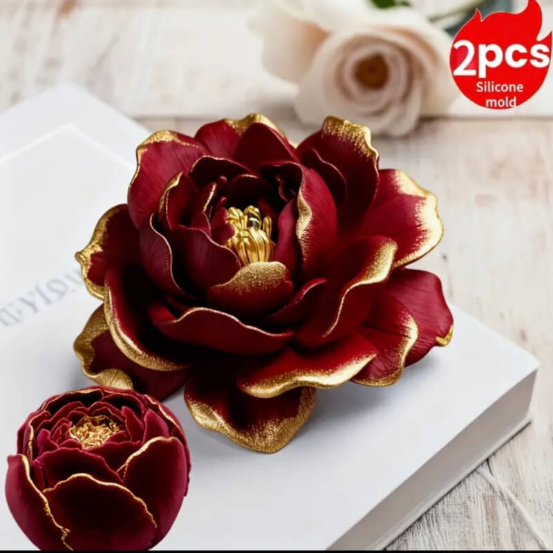 Combo de moldes de silicona con diseño Rosas para uso en Velas, chocolate, yeso, cemento, resina.