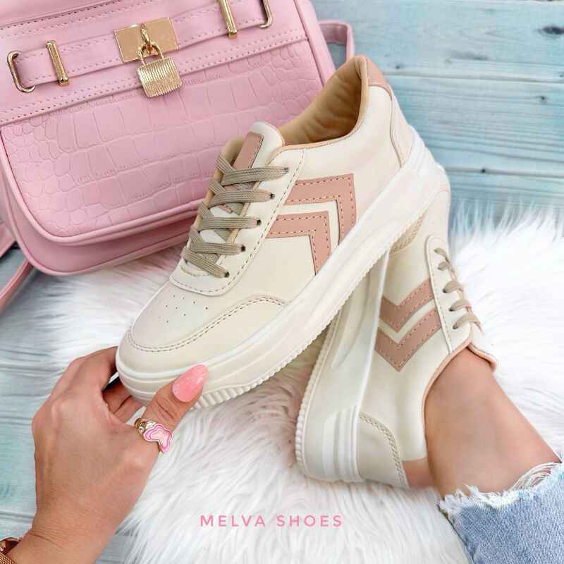 Sneakers Beige Zigzag