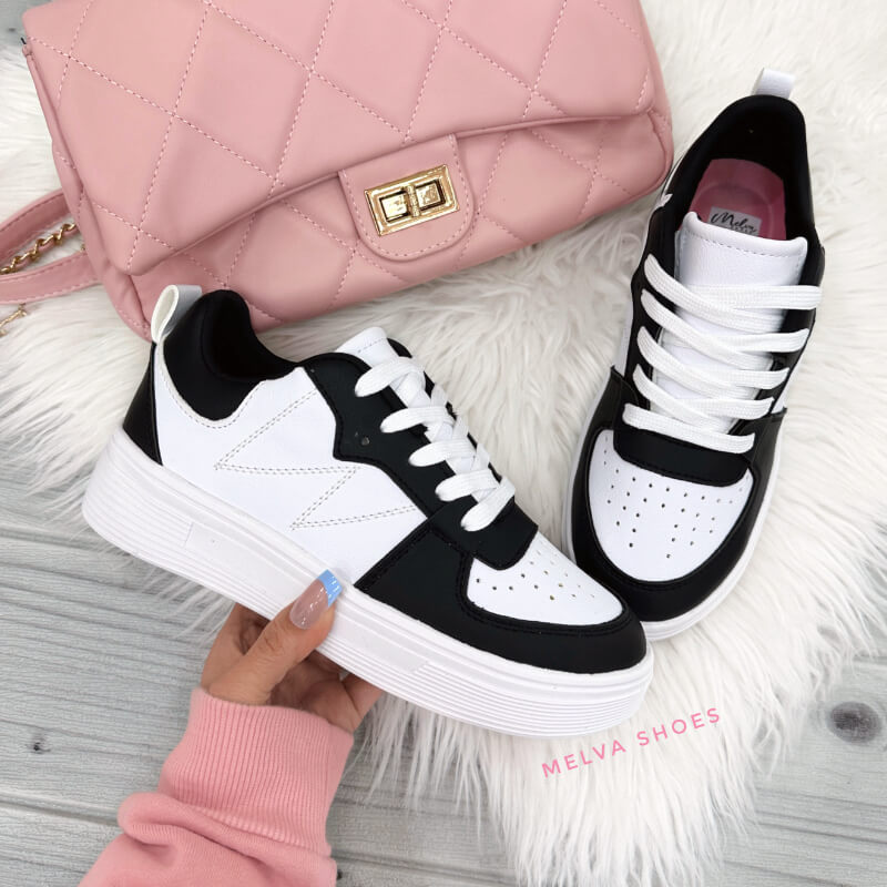 Sneaker Blanco Con Negro