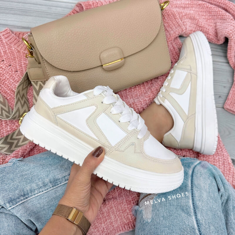 Sneakers Blancos y Kaki