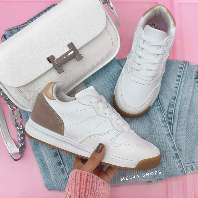 Sneakers Blancos y Café