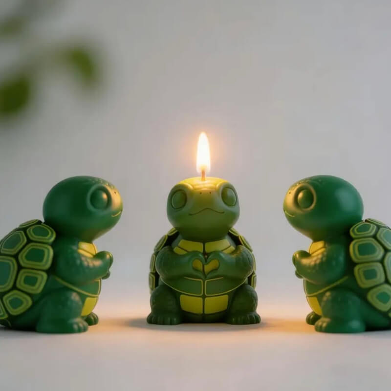 Combo moldes de silicona de diseño de Tortuga de Pie para uso en Velas, Jabones, chocolate, resina, yeso.