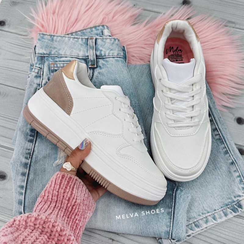 Sneakers Blancos y Café