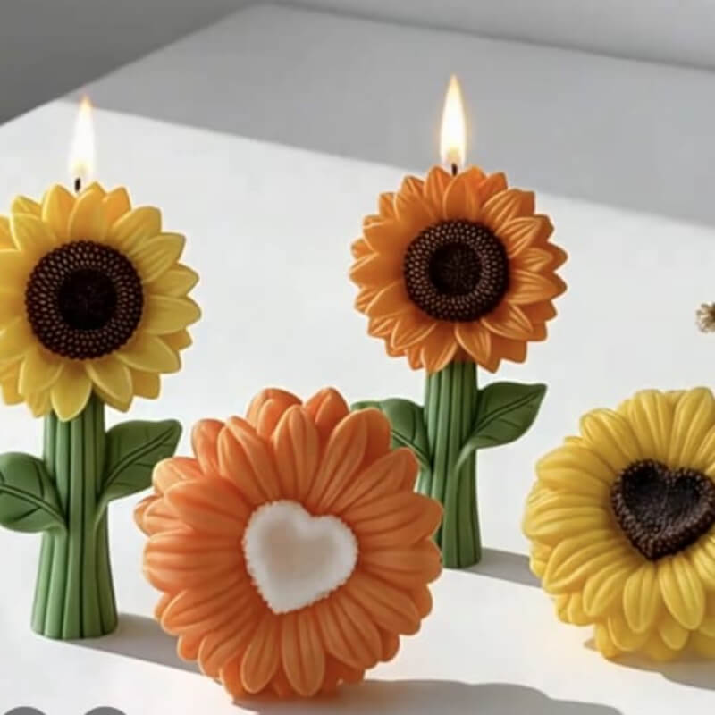 Moldes de silicona con 2 diseños Girasol paro uso en velas, jabones, chocolate, resina. (valor unitario en la descripción)