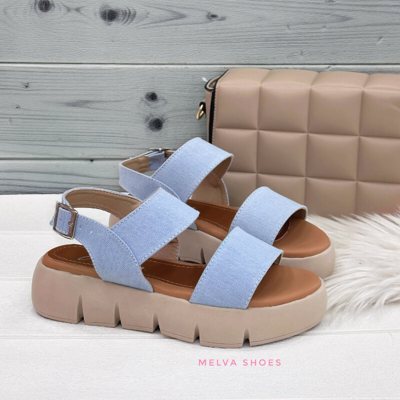 Sandalias Altas Celeste