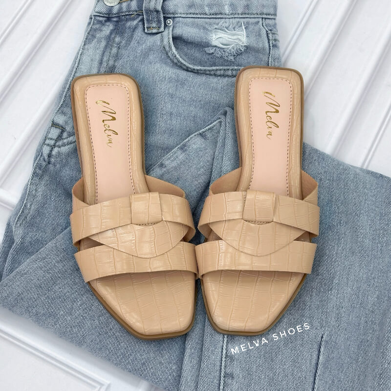 Sandalias Bajas Color Kaki