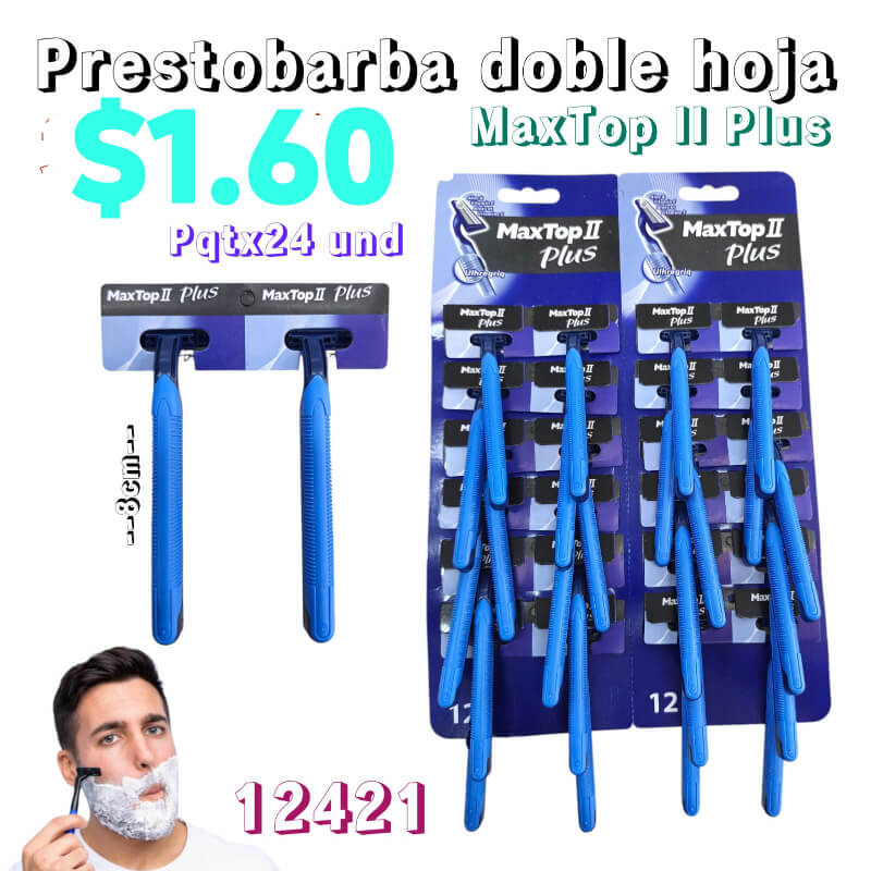 PRESTOBARBA DOBLE HOJA MAXTOP ||| PLUS