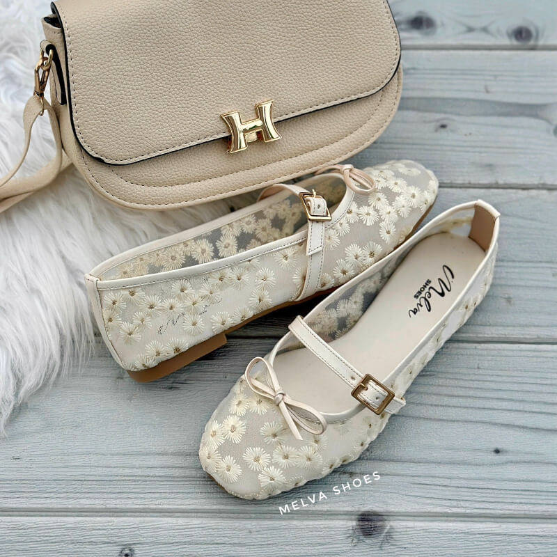 Baletas Beige Floral