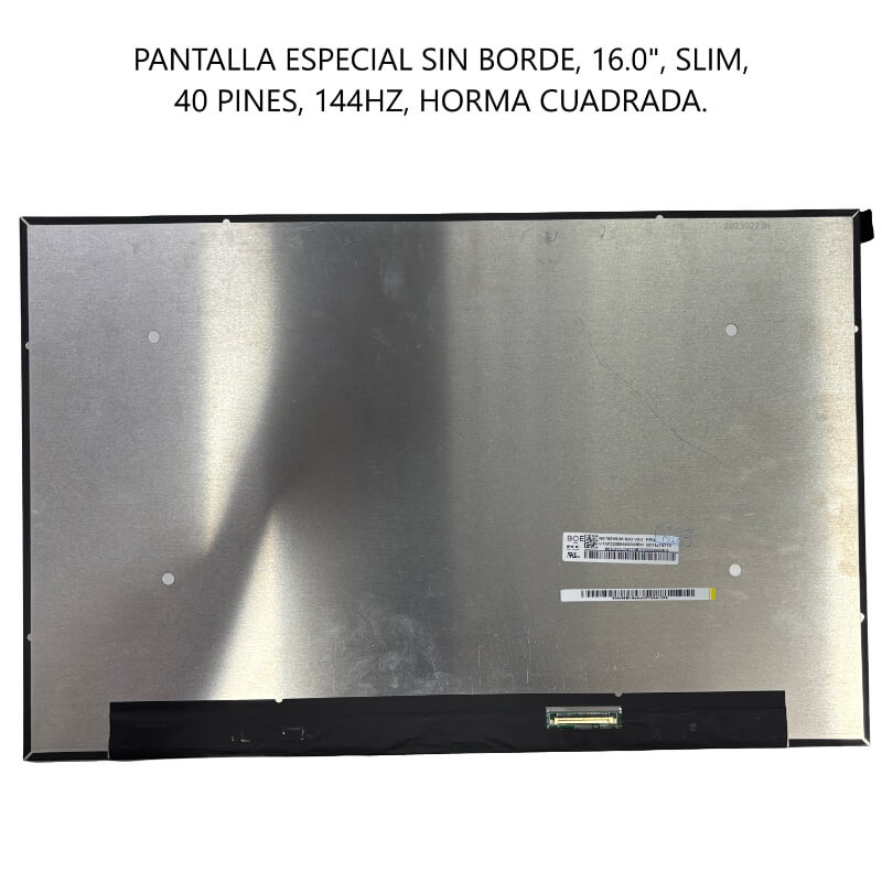 PANTALLA ESPECIAL SIN BORDE 16.0 SLIM 40P 144HZ CUADRADA