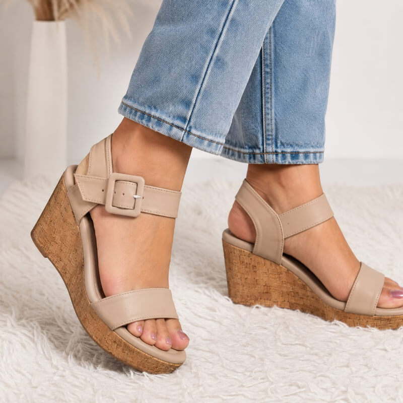 Plataformas Kaki con Suela de Corcho